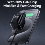 USAMS CC260 GaN mini gyorstöltő adapter USB-C porttal - 20W - fehér