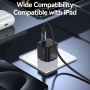USAMS CC260 GaN mini gyorstöltő adapter USB-C porttal - 20W - fehér