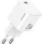 USAMS CC260 GaN mini gyorstöltő adapter USB-C porttal - 20W - fehér