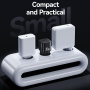 USAMS CC263 GaN mini gyorstöltő adapter USB-C / USB-A portokkal - 30W - fehér