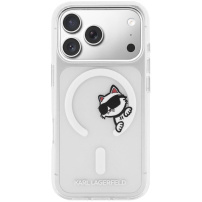 Karl Lagerfeld IML Choupette Peekaboo átlátszó tok MagSafe-fel iPhone 17 Pro készülékhez - átlátszó