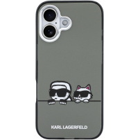 Karl Lagerfeld IML K&CH Heads Logo átlátszó MagSafe tok iPhone 17 készülékhez - szürke