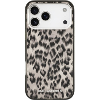 Karl Lagerfeld IML Leopard MagSafe tok iPhone 17 Pro készülékhez - barna