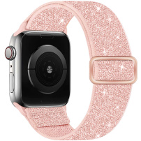 Csillogó nejlon szíj csúsztatható csattal Apple Watch 42mm / 41mm / 40mm / 38mm - rózsaszín