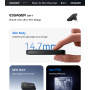 ESSAGER ES-CD61 GaN ultravékony gyorstöltő adapter USB-C / USB-A portokkal - 33W - fekete