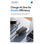 ESSAGER ES-CD61 GaN ultravékony gyorstöltő adapter USB-C / USB-A portokkal - 33W - fekete