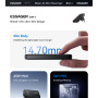 ESSAGER ES-CD48 GaN ultravékony gyorstöltő adapter USB-C / USB-A portokkal - 65W - fekete