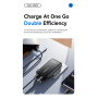 ESSAGER ES-CD48 GaN ultravékony gyorstöltő adapter USB-C / USB-A portokkal - 65W - fekete