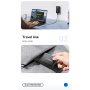 ESSAGER ES-CD48 GaN ultravékony gyorstöltő adapter USB-C / USB-A portokkal - 65W - fekete