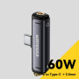 ESSAGER 2in1 audio és töltő redukció - 3,5 mm jack / USB-C - USB-C - szürke