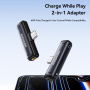 ESSAGER 2in1 audio és töltő redukció - 3,5 mm jack / USB-C - USB-C - szürke