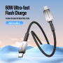 DUX DUCIS WLCM Series fonott töltő- és adat Kábel - USB-C - USB-C - 1 m - fekete