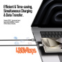 DUX DUCIS WLCM Series fonott töltő- és adat Kábel - USB-C - USB-C - 1 m - fekete