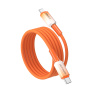 DUX DUCIS WLCM Series fontott töltő- és adat Kábel - USB-C - Lightning - 1 m - narancssárga