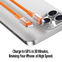 DUX DUCIS WLCM Series fontott töltő- és adat Kábel - USB-C - Lightning - 1 m - narancssárga