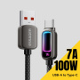 ESSAGER fonott töltő és adat Kábel háttérvilágítással - USB-A - USB-C - 1 m - fekete