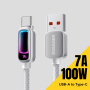 ESSAGER fonott töltő- és adat Kábel háttérvilágítással - USB-A - USB-C - 1 m - világosszürke