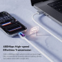 ESSAGER fonott töltő- és adat Kábel háttérvilágítással - USB-A - USB-C - 1 m - világosszürke