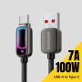 ESSAGER fonott töltő- és adat Kábel háttérvilágítással - USB-A - USB-C - 2 m - fekete