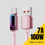 ESSAGER fonott töltő- és adat Kábel háttérvilágítással - USB-A - USB-C - 2 m - rózsaszín