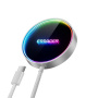 ESSAGER ES-WC17 vezeték nélküli MagSafe töltő háttérvilágítással iPhone / AirPods készülékhez - 15W - fehér