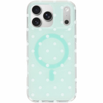 Fényes pöttyös tok MagSafe funkcióval iPhone 17 Pro készülékhez - menta