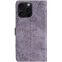 Pillangó mintás behajtható tok iPhone 16 Pro - lila
