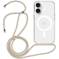 Átlátszó tok zsinórral és MagSafe-fel iPhone 16-hoz - bézs