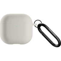 Native Union Active szilikon tok karabinerrel AirPods 4 / 5 - krémszínű