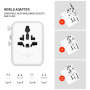 FIXED Voyager GaN univerzális úti töltő adapter 3x USB-C / 2x USB-A porttal és kihúzható csatlakozókkal - 70W - fehér