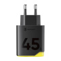 Tactical Minimi GaN gyorstöltő töltő adapter USB-C / USB-A portokkal - 45W - fekete