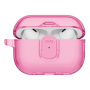 UNIQ Glase Pro Lock átlátszó tok zárral és karabinerrel AirPods Pro 3-hoz - rózsaszín