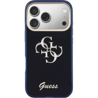Guess IML 4G Script Metal Logo tok iPhone 17 Pro - sötétkék