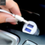HOCO autós töltő kettőUSB porttal + lightningcsatlakozóval Apple iPhone / iPad / iPod-re - fehér