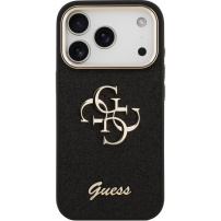 Guess Fixed Glitter 4G Metal Frame csillogó tok iPhone 17 Pro Max - fekete