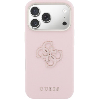 Guess Resin Logo tok iPhone 17 Pro - rózsaszín