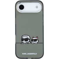 Karl Lagerfeld IML K&CH Heads Logo átlátszó tok MagSafe-szel iPhone Air-hez - szürke