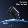 USAMS CC330 GaN gyorstöltő töltő adapter 2x USB-C / 2x USB-A portokkal - 40W - fekete