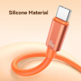 USAMS SJ784 2 az 1-ben szilikon töltő- és adat Kábel és pánt - USB-C - USB-C - 30 cm - fekete