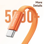 USAMS SJ783 fonott töltő- és adat Kábel háttérvilágítással - USB-C - USB-C - 1,2 m - narancssárga