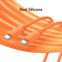 USAMS SJ787 szilikon töltő- és adat Kábel - USB-C - USB-C - 1 m - fehér