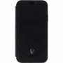 Maserati Granlusso flip cover tok iPhone X / XS - fekete