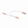 2az1-ben átalakító Lightning-ról 3,5 mm jack-re + USB port Apple iPhone / iPad-re - arany rózsaszín