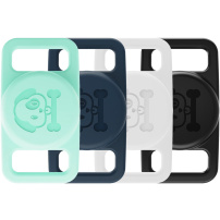 XDcase szilikon tok szett nyakörvre rögzítéshez AirTag 1 / 2 készülékhez - 4 db - kék