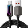 ESSAGER fonott töltő és adat Kábel háttérvilágítással - USB-A - USB-C - 1 m - fekete
