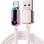 ESSAGER fonott töltő- és adat Kábel háttérvilágítással - USB-A - USB-C - 1 m - rózsaszín