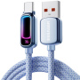 ESSAGER fonott töltő- és adat Kábel háttérvilágítással - USB-A - USB-C - 1 m - kék