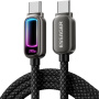 ESSAGER fonott töltő- és adat Kábel háttérvilágítással - USB-C - USB-C - 1 m - fekete