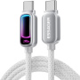 ESSAGER fonott töltő- és adat Kábel háttérvilágítással - USB-C - USB-C - 1 m - világosszürke