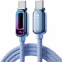 ESSAGER fonott töltő- és adat Kábel háttérvilágítással - USB-C - USB-C - 1 m - kék